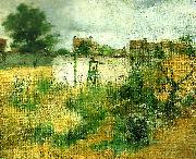 carl locher landskapsstudie fran barbizon oil painting on canvas